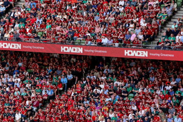 2025 British & Irish Lions Tour To Australia, Aviva Stadium, Dublin 20/6/2025 
British & Irish Lions vs Argentina   
A view of Howden branding during the match 
Mandatory Credit ©INPHO/Ben Brady