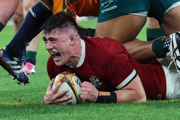 Qatar Airways 2025 British & Irish Lions Tour To Australia Second Test, Melbourne Cricket Ground, Melbourne, Australia 26/7/2025 
Australia Wallabies vs British & Irish Lions  
Lion's Dan Sheehan celebrates try score
Mandatory Credit ©INPHO/Billy Stickland